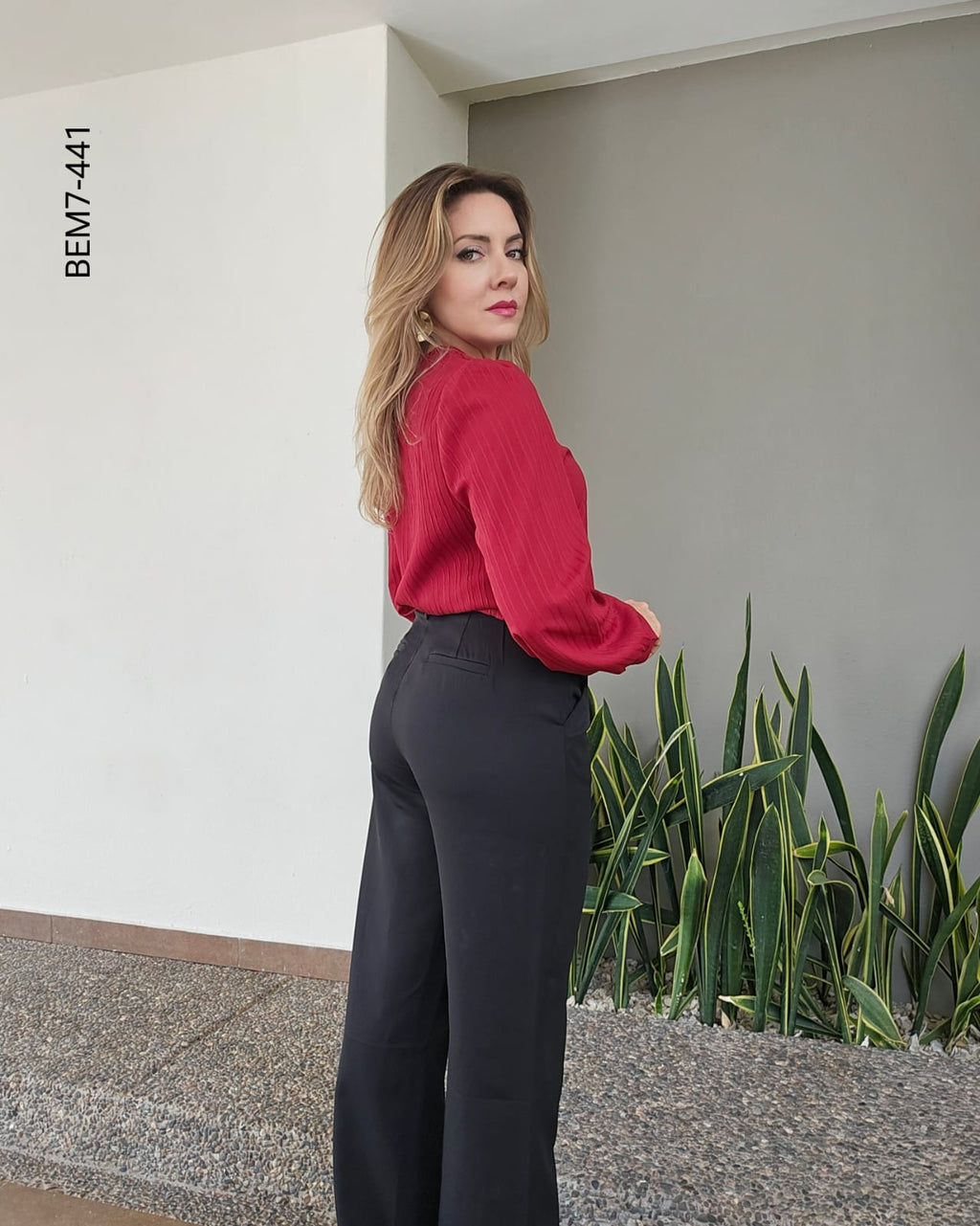 Blusa manga larga con mangas abullonadas G 441