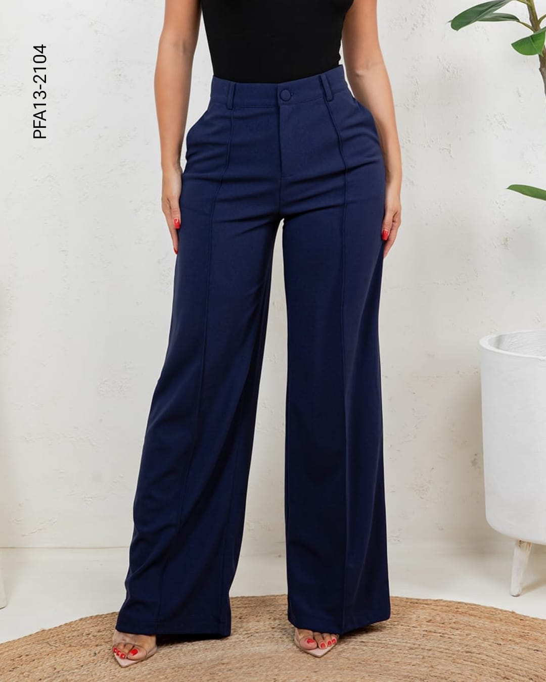 Pantalón de pierna ancha corte alto M 2104