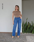 Pantalón corte wide leg tiro alto L 138
