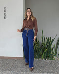 Pantalón de mezclilla de tiro alto wide leg P 8876