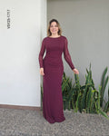 Vestido Mesh largo mangas largas  Y 1717