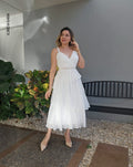 Vestido midi plisado  X 6484