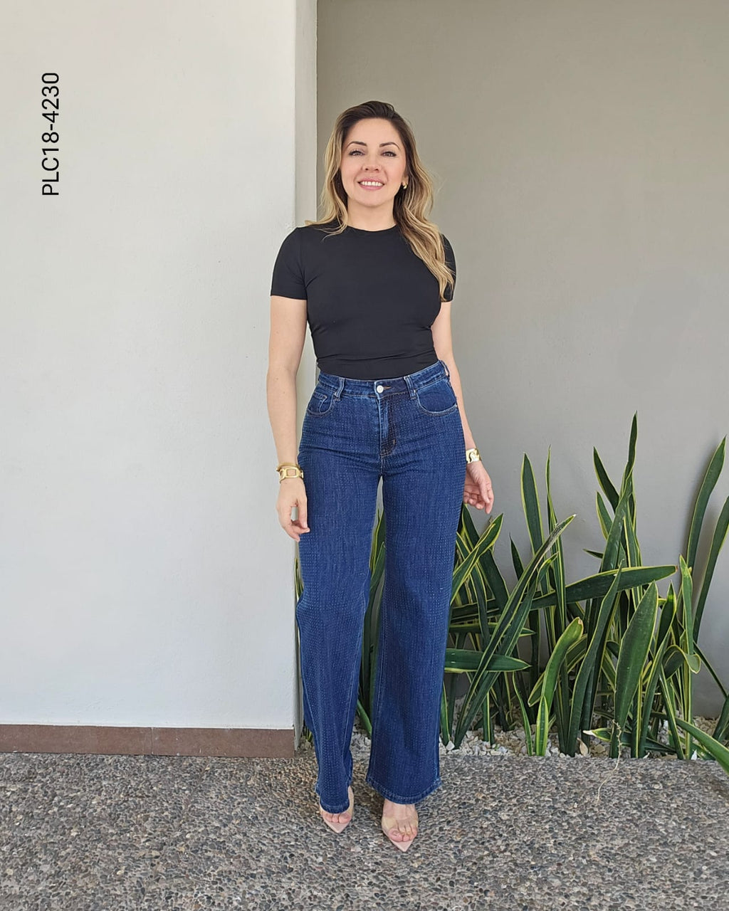 Pantalón de mezclilla wide leg R 4230