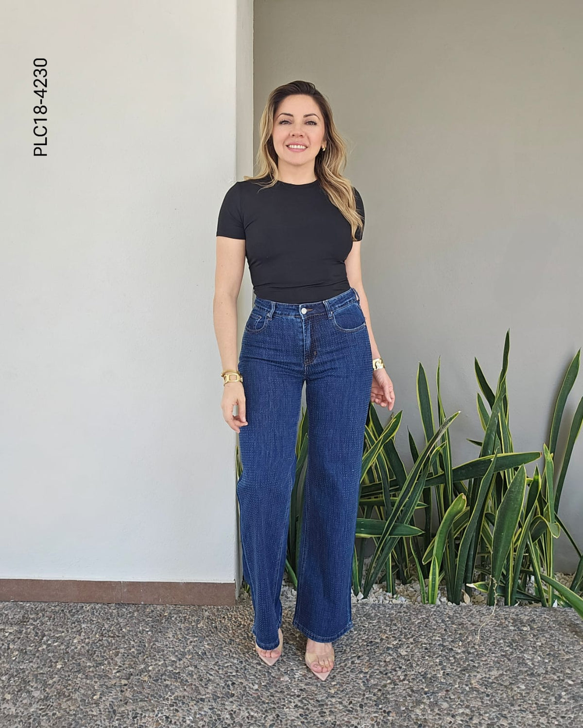 Pantalón de mezclilla wide leg R 4230