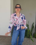 Blusa oversized estampado abstracto M 520