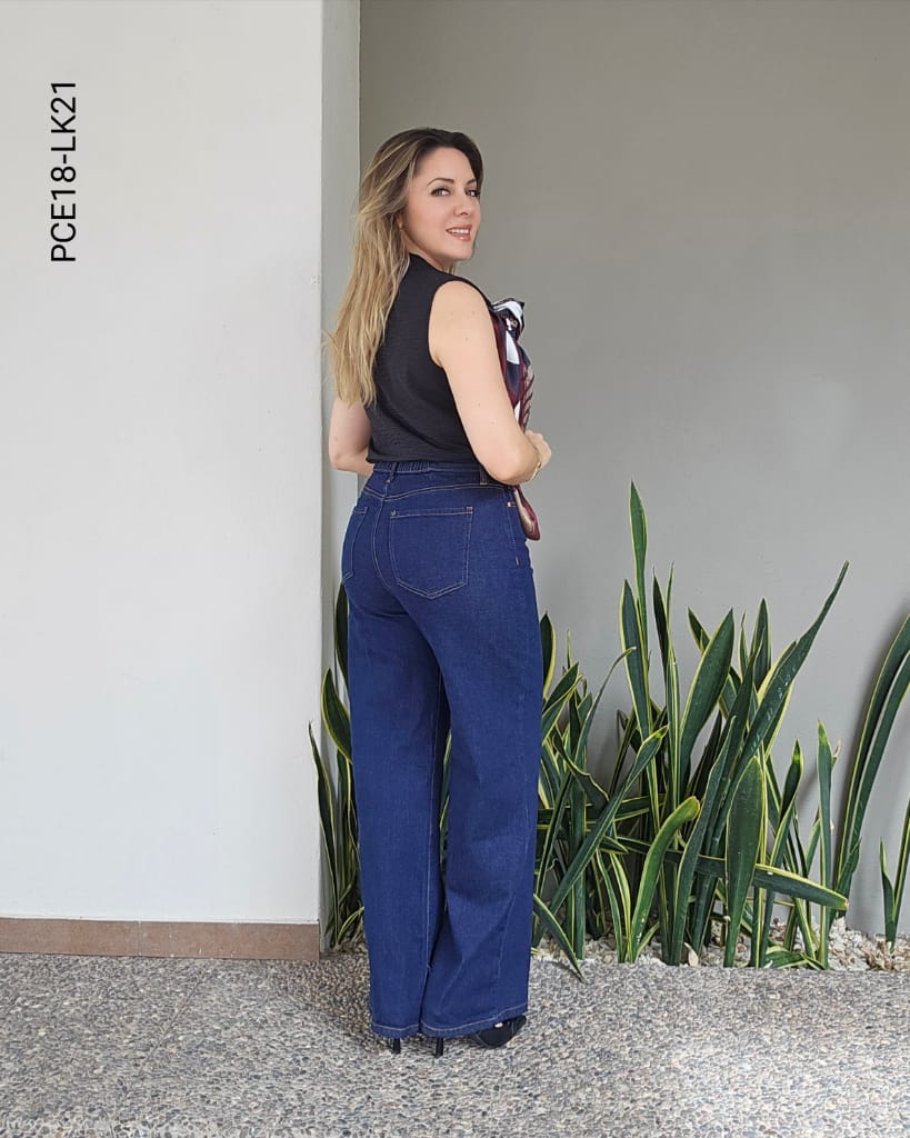Pantalón de mezclilla wide leg R LK21