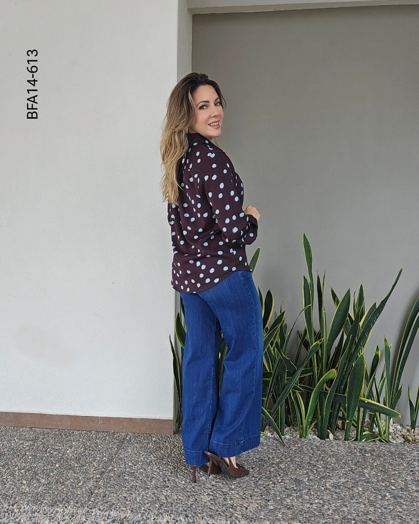 Blusa manga larga estampado lunares N 613