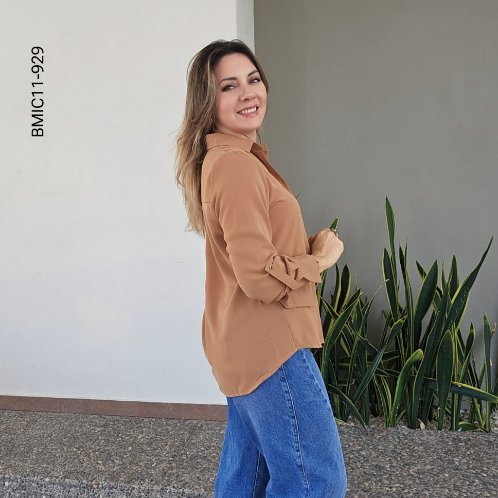 Blusa manga larga corte casual K 929